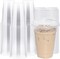 100 Pack 16 Oz Plastic Cups With Strawless Sip-Lids, Disposable Clear Coffee Cups with lids for Cold Beverages, and To-Go Drinks